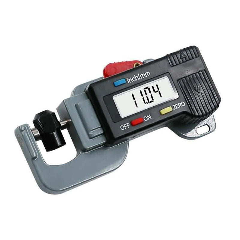 Digital LCD Thickness Gauge Micrometer 0-12.7mm X 25mm X 0.01mm Horizontal Measurement Tool for Paper Rubber Fabric Width