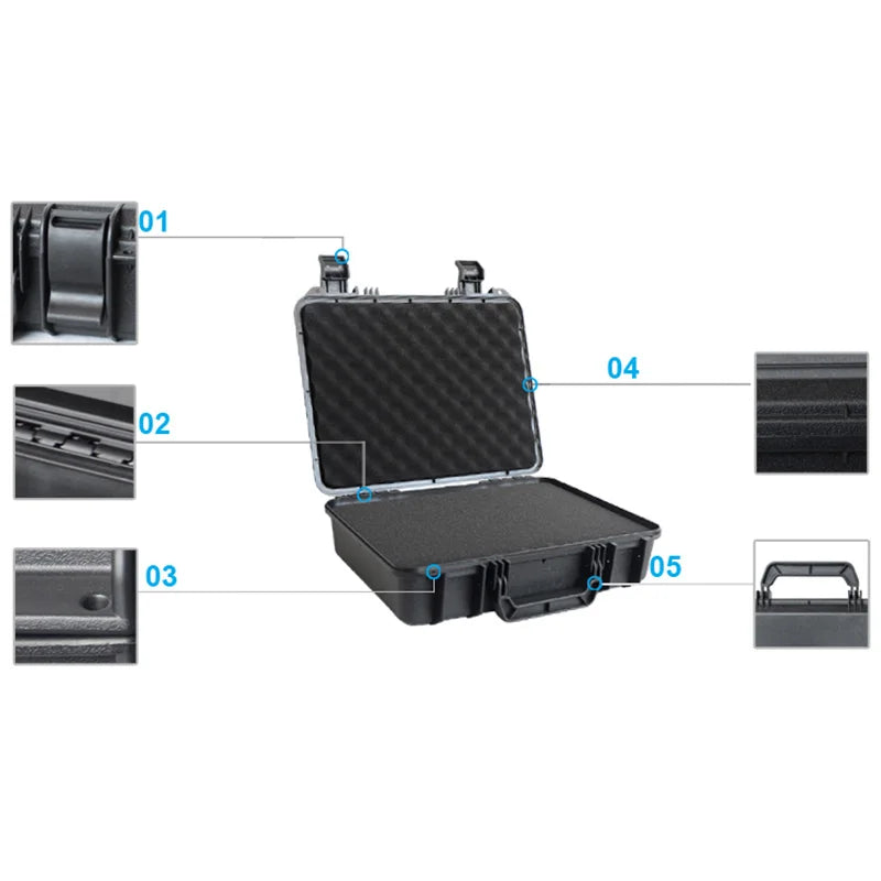 Portable Plastic Tool Box Impact resistance Carry Case Bag Tool Kit Hardware ToolBox W/Sponge Organizer Storage Box 35x27x9.5CM
