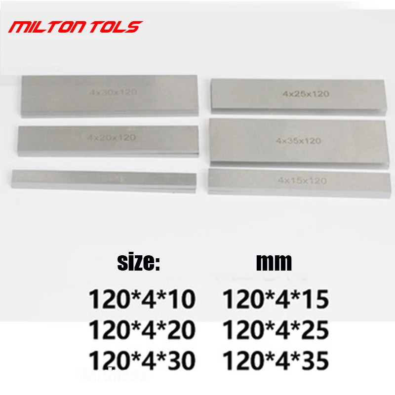 6 Pairs 12Pcs Parallel Pad Gauge Block Alloy Steel CNC Milling Pads Set 120mm x (10-35Mm) for Vice Milling Machine Lathe