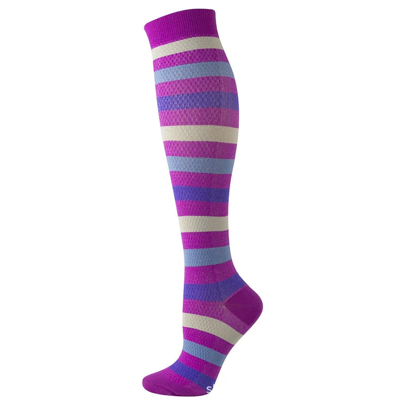 50 Style Antifatigue Unisex Compression Socks Fit for Nurses Flight Travel Medical Varicose Veins Leg Relief Pain Knee Stockings