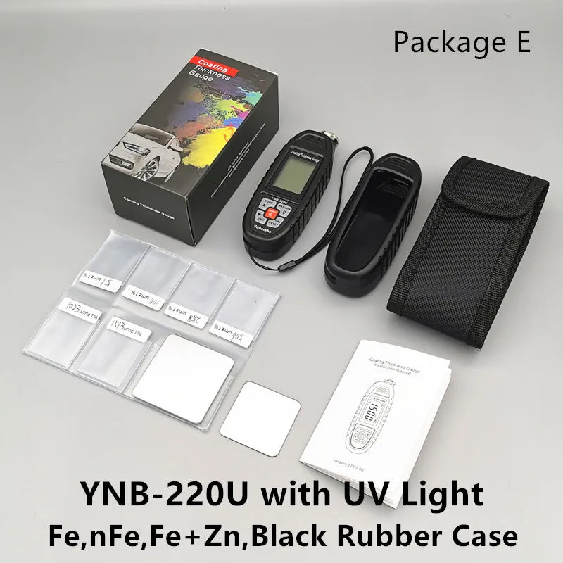 Yunombo YNB-220/220U Backlight Car Paint Tester Thickness Meter Coating Thickness Gauge with LED/UV Light