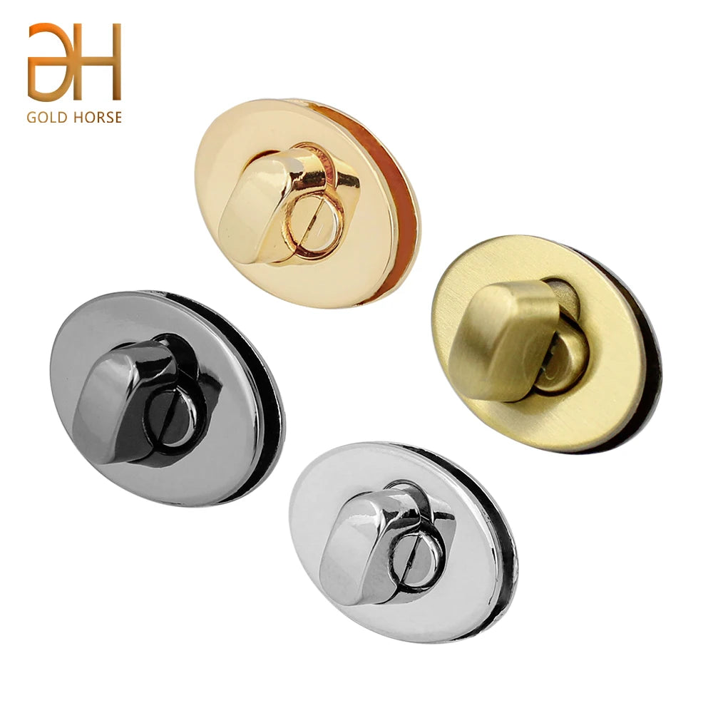 10Pcs 2.3CM Mini Oval Twist Lock Turn Locks Metal Closure Buckle For Purse Wallet Women's Handbag Shoulder Bag Accessories