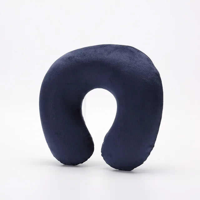 Sale 1PC Headrest Soft U Shaped Cushion Air Flight Inflatable Pillows Car Nursing Cushion Travel Pillow Support Neck
