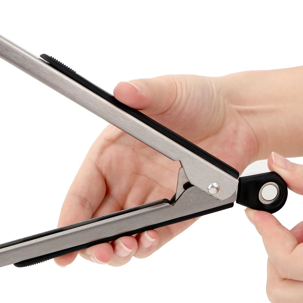 BBQ Tongs Stainless Steel Grill Tools Barbecue Salad Food Clip Kitchen Tools