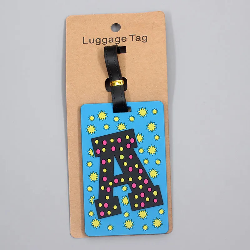 Newest Cute 26 Letters Luggage Travel Accessories Tag Silica Gel Suitcase ID Addres Holder Baggage Boarding Tag Portable Label