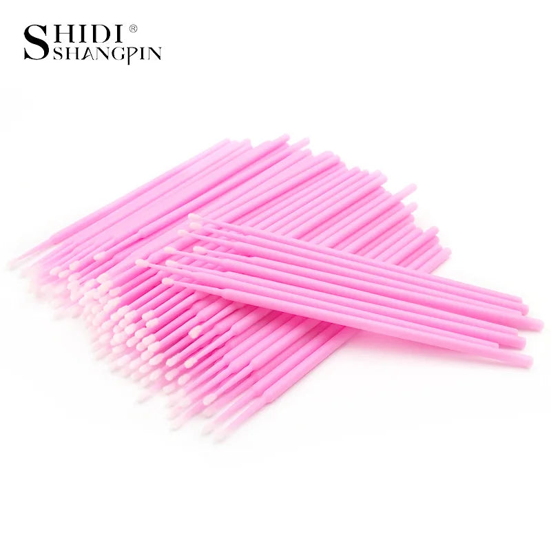 100 Pcs/Bag Durable Micro Cleaner Eyelash Extension Makeup Brushes Individual Applicators Mascara Removing Tools Swabs