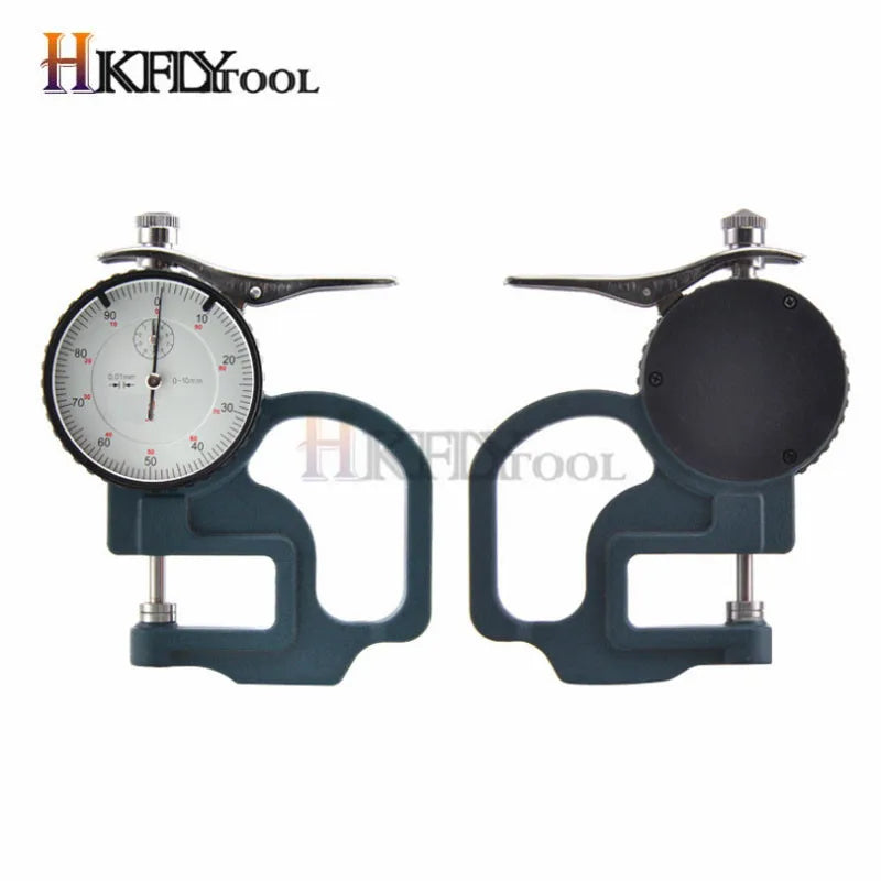 High Precision 0-10mm 0.01mm Dial Thickness Gauge Leather Metal Case Tester Flat  Width Measuring Instrument Tools