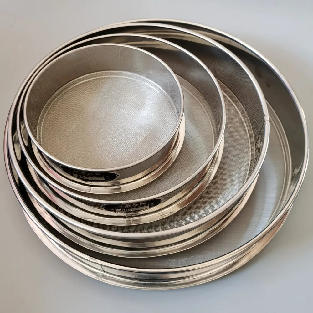 2-500M Round 304 Stainless Steel Lab Sieve Aperture Standard Sifters Shakers Kitchen Flour Powder Filter Screen Soil Strainer