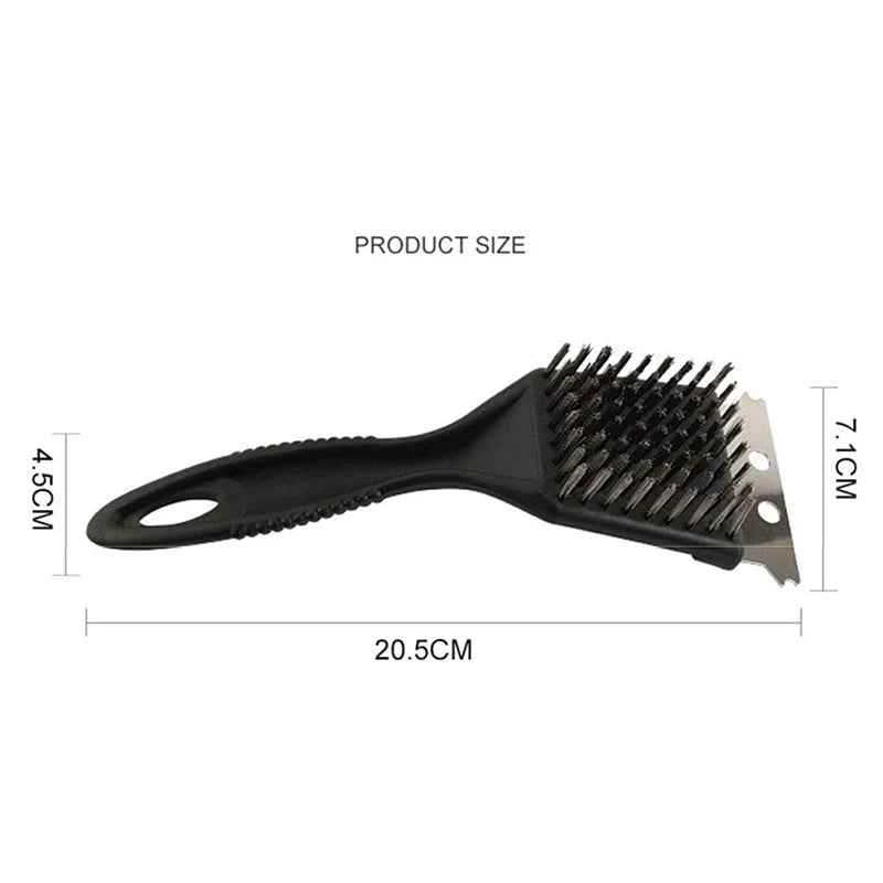 WIKHOSTAR Stainless Steel Wire Cleaning Brush Barbecue Grill Brush Non-stick BBQ Brush Outdoor Home BBQ Accessories Tools