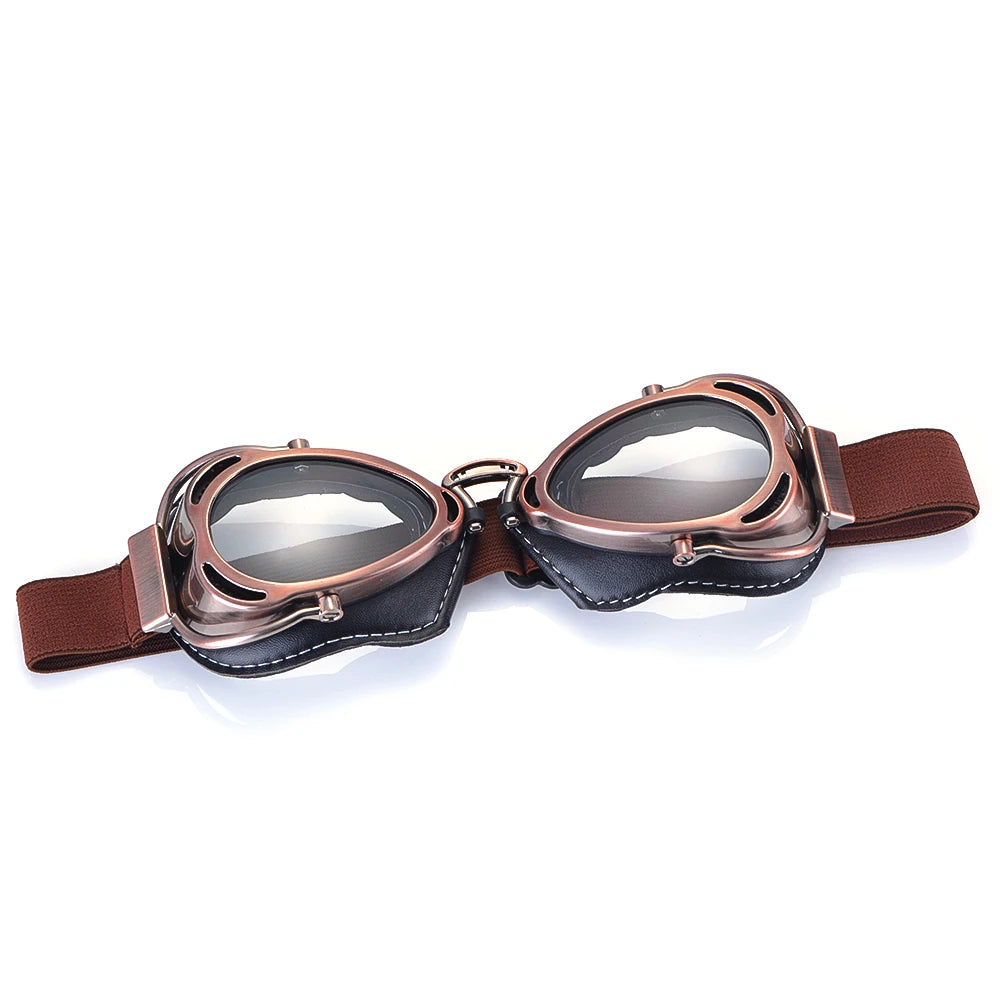BJMOTO Motorcycle Helmet Steampunk Glasses Flying Goggles Vintage Pilot Biker Eyewear Goggle