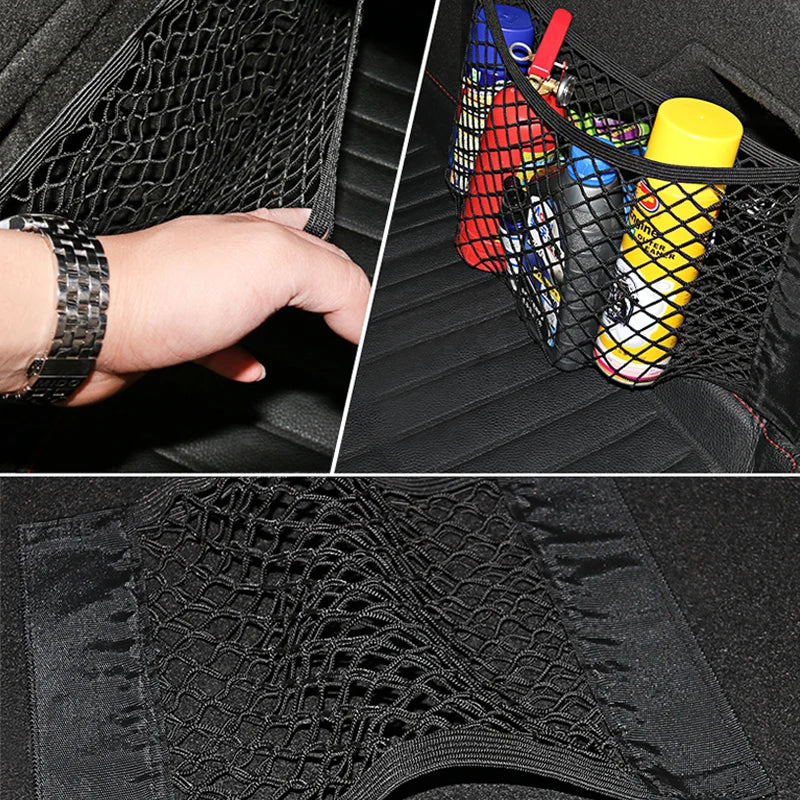 Car Trunk Storage Bag Nylon Mesh Nets Auto Trunk Rear Organizer Elastic String Luggage Holder Pocket for Car Stowing Tidying