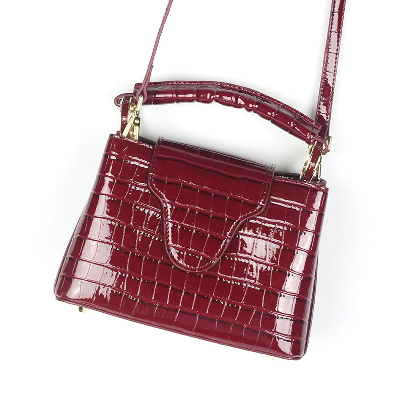 TOPHIGH Luxury Design Handbags For Women Ostrich/Snake/Crocodile Pattern Leather Shoulder Bags for Party Hot Sales Bolsas