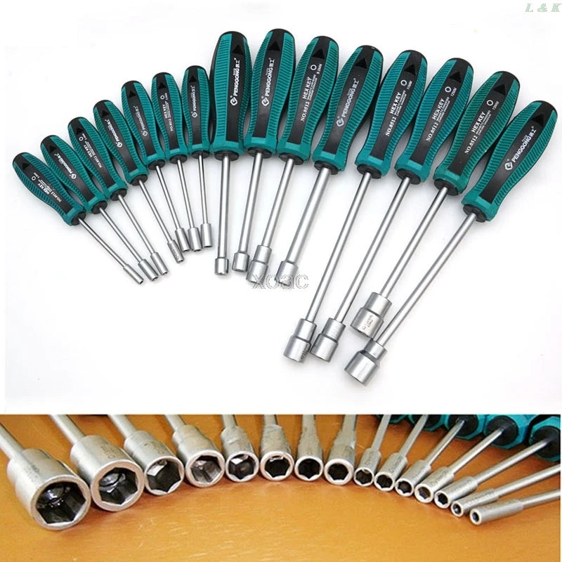 3-11mm Metal Socket Driver Hex Nut Key Wrench Screwdriver Nutdriver Hand Tool M08 Dropship