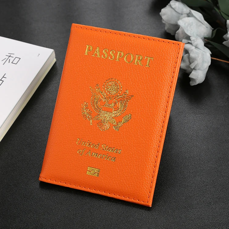 Travel Essentials USA Passport Cover Woman Cute Pink Personalized Passport Holder designer Travel Passport Case Pouch