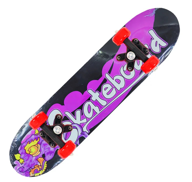 60CM Skateboard Beginner Kids Cartoon Skateboard Maple Wood Deck Skate Board Outdoor Long Board Double Rocker Skateboard Child