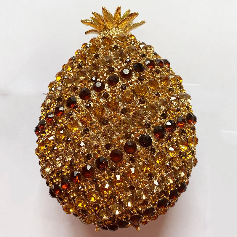 Blue Stone Pineapple Bag Diamond White Party Dinner Clutches Crystal Women Prom Formal Handbags For Lady Rhinestone Purses Bags