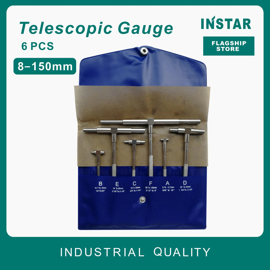 INSTAR 6pc Telescopic Gauge 8-150mm (5/16 "-6")  Bore Gauge Measuring Tools internal gauge, Hole Gauges Inside Measuring Tools