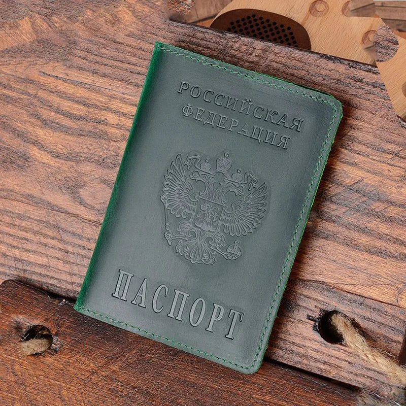 Russian Passport Cover Black for men Case Passport Travel Vintage Passport Holder Luxury Handmade Covers for Passports