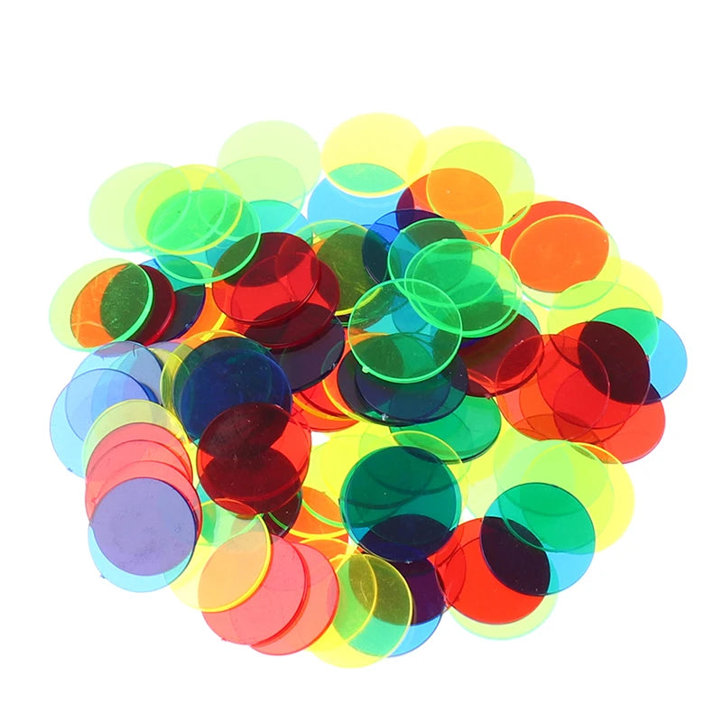 100/50pcs Montessori Education Math Toys Learning Resources Color Bingo Chip Supply 15mm
