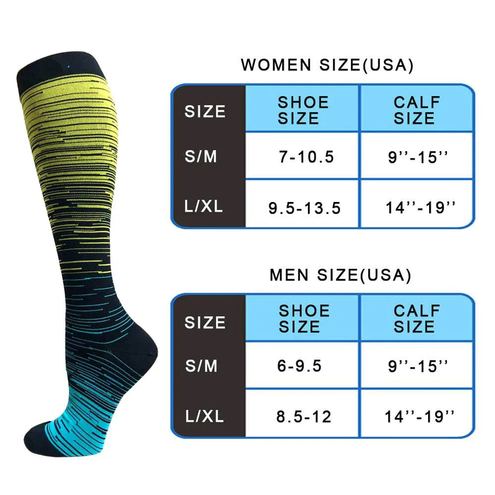 1 Pair Compression Socks Women And Men Stockings Best Medical Nursing Hiking Travel Flight Socks Running Fitness Socks