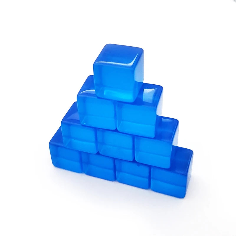 10Pcs/Pack 16mm Transparent Acrylic Blank Dice Cubes #16 Square Corner Teaching Props Mathematical Game Accessories