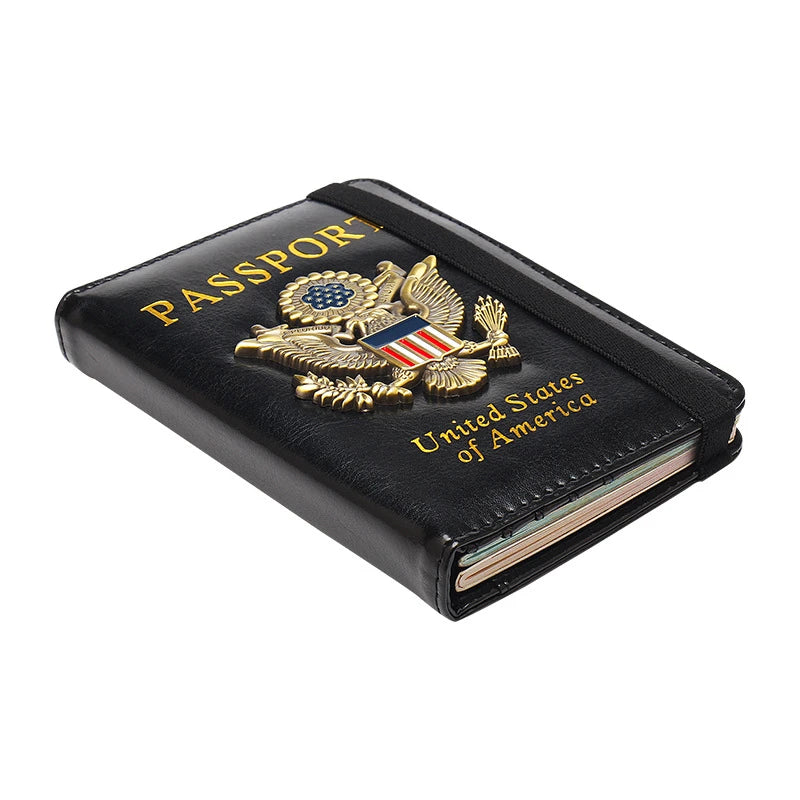 VM FASHION KISS USA RFID Passport Covers Holder Women Men Lettering Business ID Bank Card Storage Purse Case Travel Accessories