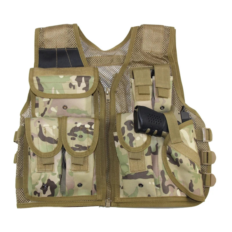 Tactical Mesh Vest for Men and Women, Hunting Molle Vest, Fishing Quick Dry Jacket, with Multi-Pocket, Adjustable Size