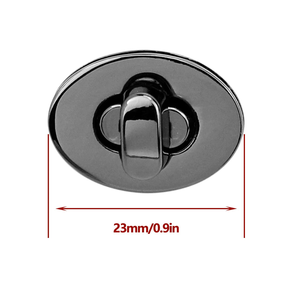 10Pcs 2.3CM Mini Oval Twist Lock Turn Locks Metal Closure Buckle For Purse Wallet Women's Handbag Shoulder Bag Accessories