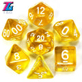 Wholesales 7pc/lot Dice Set Polyhedral D4,D6,D8,D10,D10%,D12,D20 Colorful Accessories for Board Game,DNDGame, RPG 25 Colors
