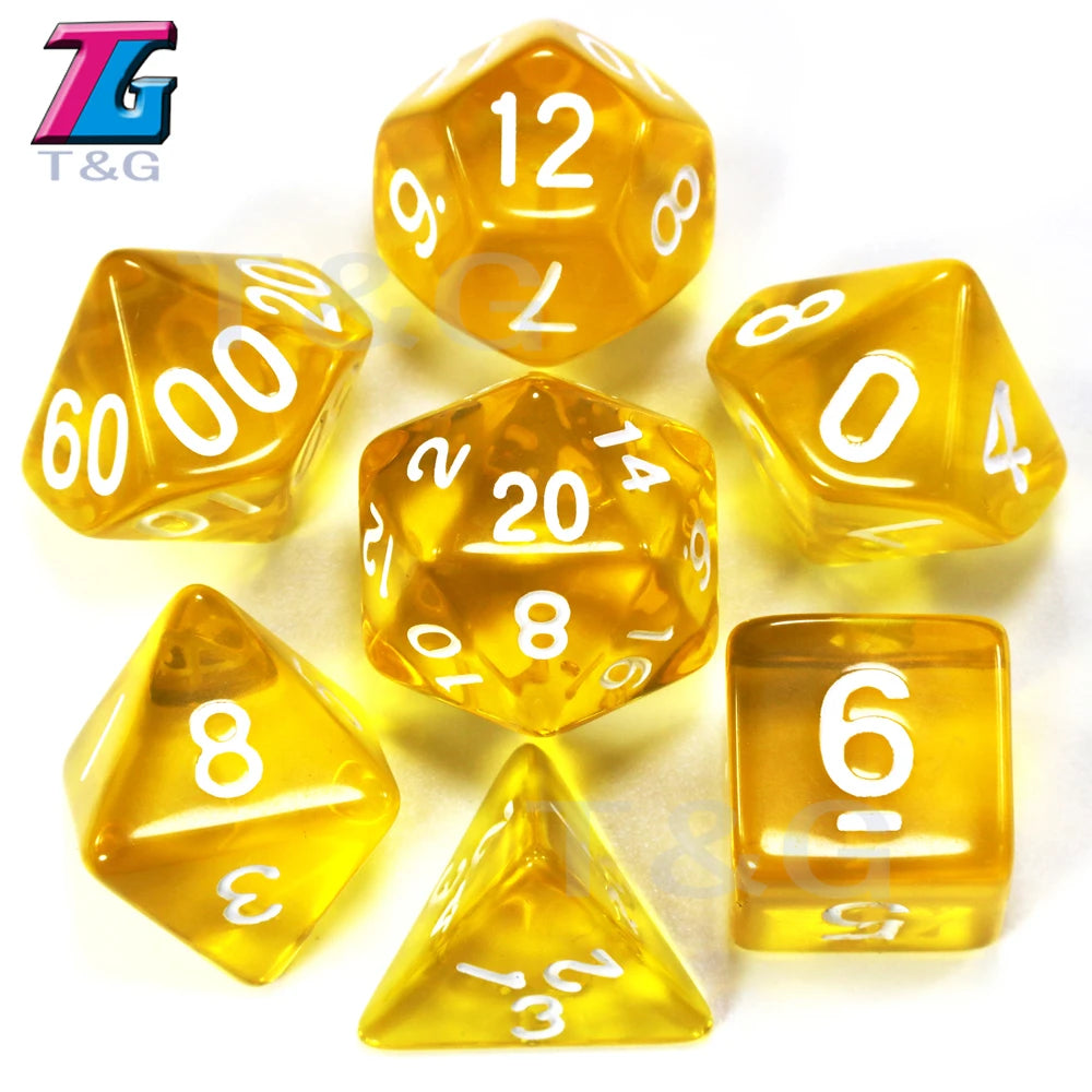 Wholesales 7pc/lot Dice Set Polyhedral D4,D6,D8,D10,D10%,D12,D20 Colorful Accessories for Board Game,DNDGame, RPG 25 Colors