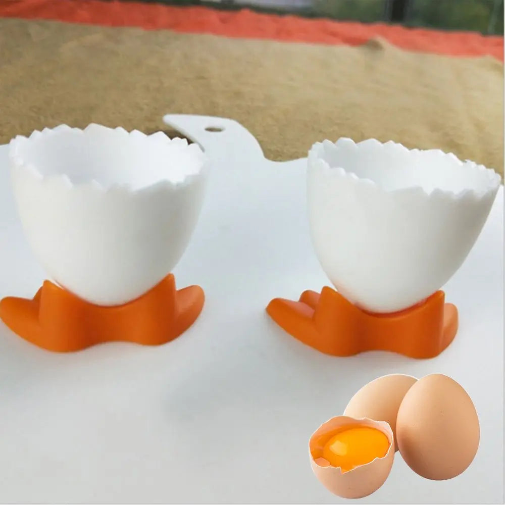 1/2/4Pcs Cute Creative Egg Cup Holder Plastic Eggs Holder with Feet Eggs Separator Boiled Eggs Container Kitchen Accessories