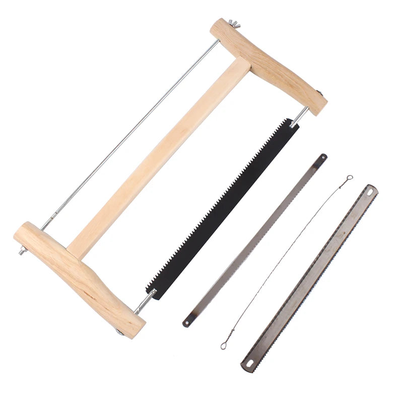 12" Frame Saw Blade with 3pcs Replacement Blades 24T Woodworking Hand Saws Carpenter Wood Cutting Tool