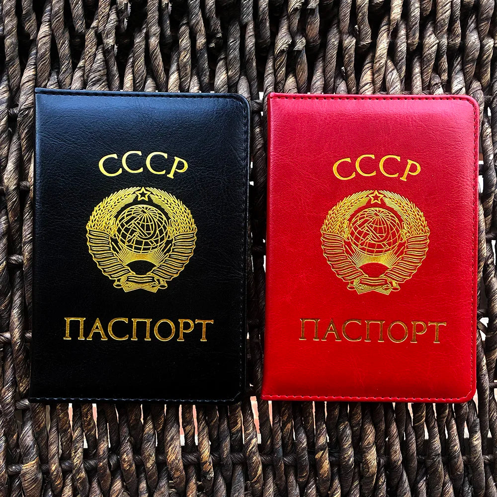 Russia Passport Cover CCCP Soviet Leather Covers for Passports Ussr Passport Holder Men Women Travel Organizer