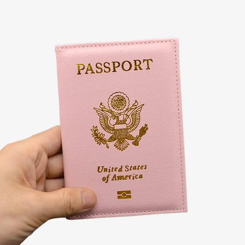 Travel Essentials USA Passport Cover Woman Cute Pink Personalized Passport Holder designer Travel Passport Case Pouch