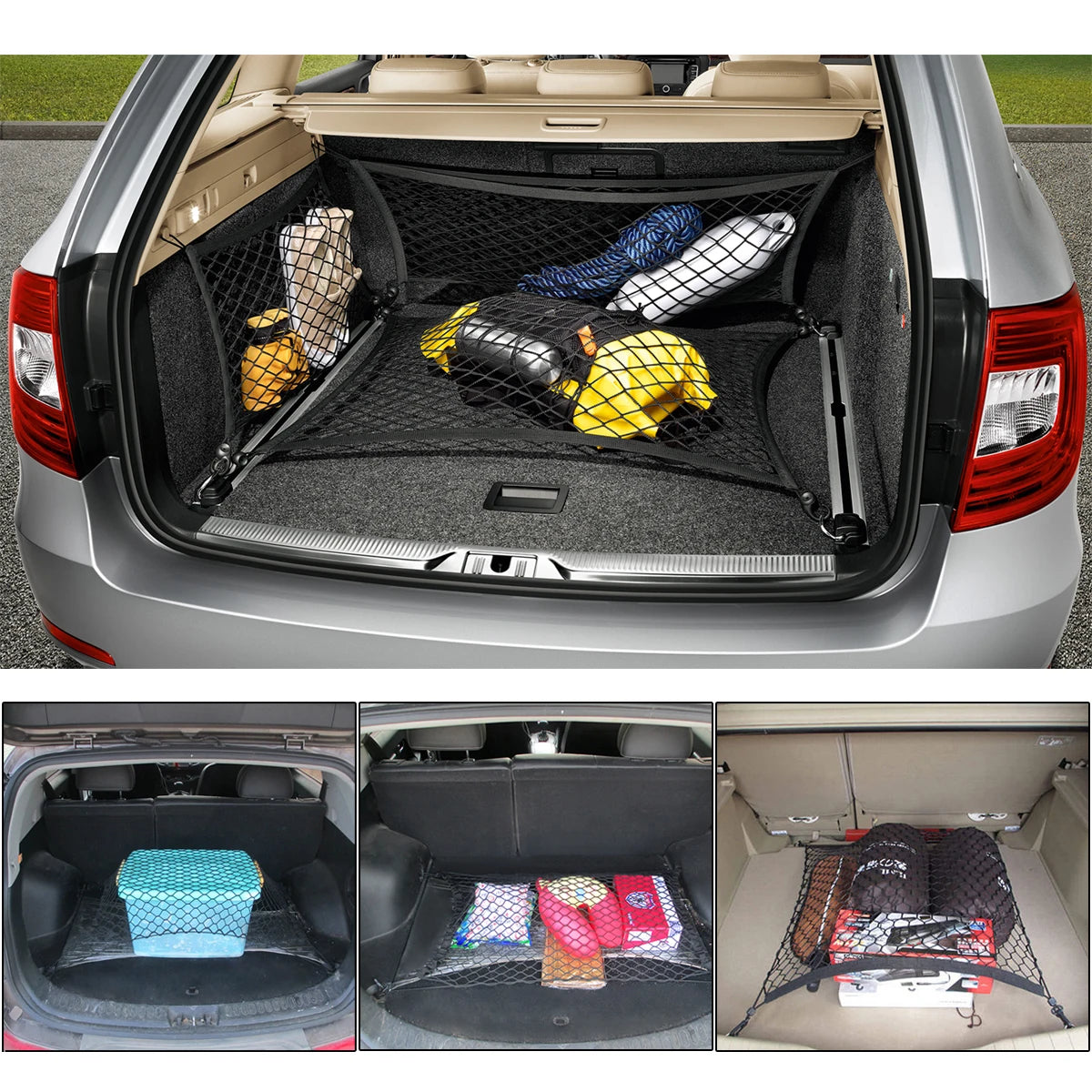 100x70cm Car Trunk Mesh Net Cargo Luggage Trunk for A4 B5 B6 B8 A6 C5 C6 A3 A5 Q3 Q5 Q7 E46 E39 E90 E36 E60 E34 E30 F30 F10