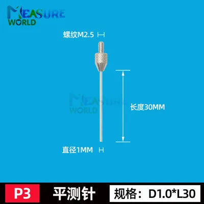 M2.5 Thread 1mm Needle Diameter Dial Test Indicator Contact Point D1 D2 10mm 20mm 30mm 40mm 50mm Length Measuring Gauging Tools