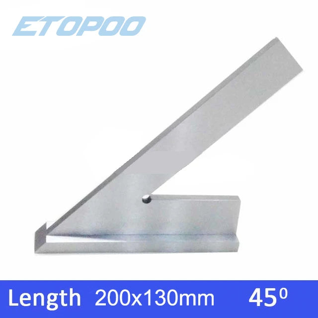 DNI875/2 100*70mm 120*80mm 200mm 45 Degree Square Ruler with Wide Base Steel 45 Degree Industrial Try Machinist Square with Base