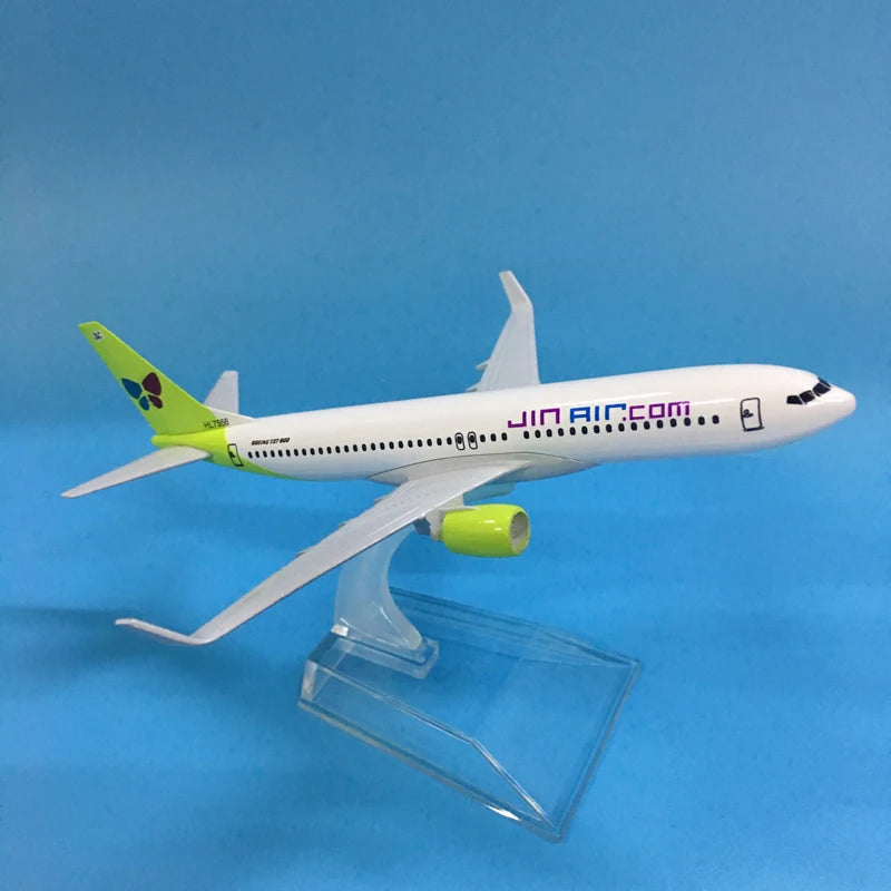 JASON TUTU 16cm Korean JINAIR Boeing 737 Plane Model Airplane Model Aircraft Model Diecast Metal 1:400 Airplanes Plane Toy Gift