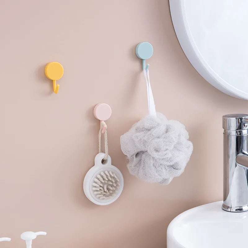 10Pcs Self Adhesive Wall Hook Strong Without Drilling Coat Bag Bathroom Door Kitchen Towel Hanger Hooks Home Storage Accessories