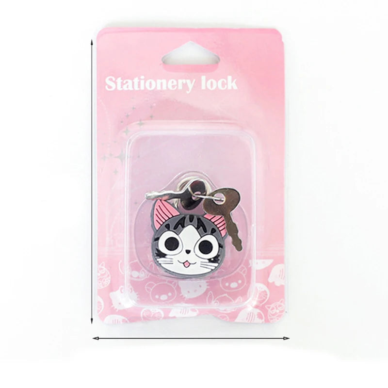 Cartoon Padlocks Lovely Mini Luggage Lock Backpack Zip Padlocks Make-up Box Key Lock Students Diary Lock Children's Small Toys