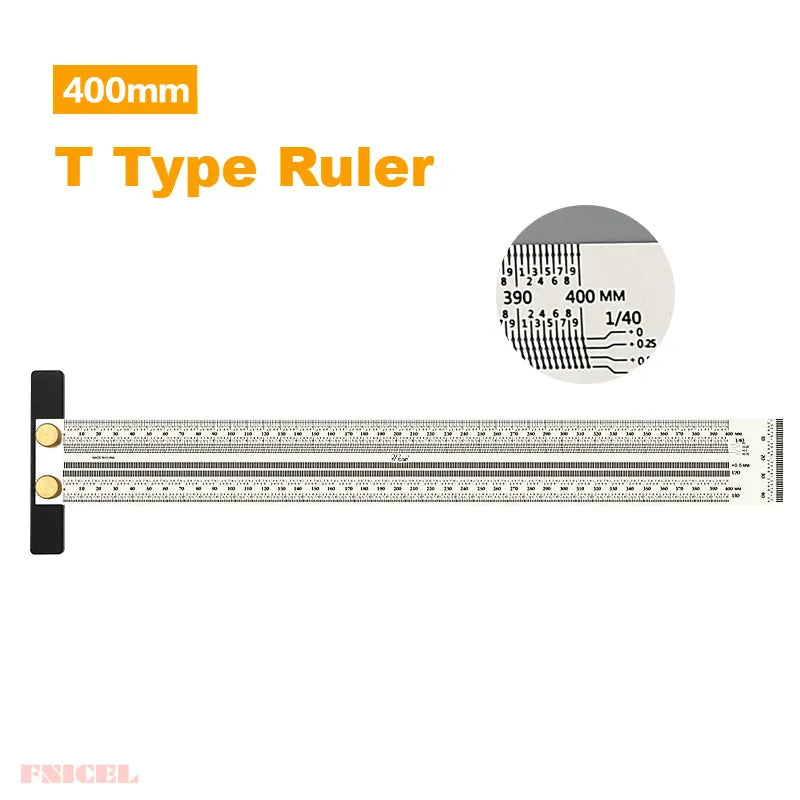 Woodworking Line Scribe 180-400mm T-type Ruler Hole Scribing Ruler Crossed-out Tool Line Drawing Marking Gauge Measuring Tool