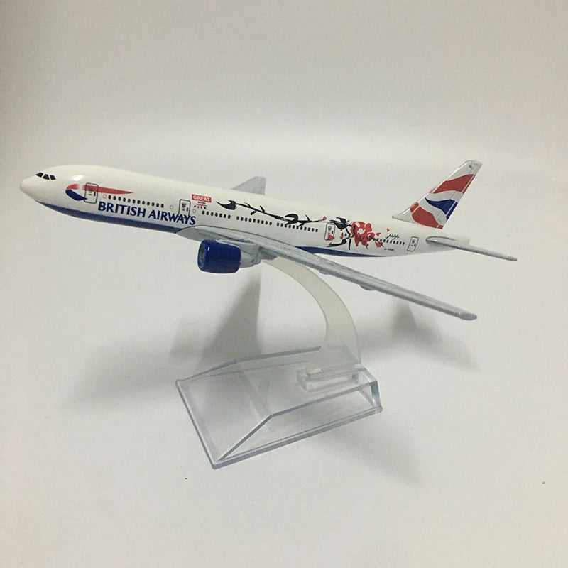 JASON TUTU 16cm BRITISH AIRWAYS Plum flower Boeing b777 Plane Model Airplane Diecast Metal 1:400 Aircraft Model Drop shipping