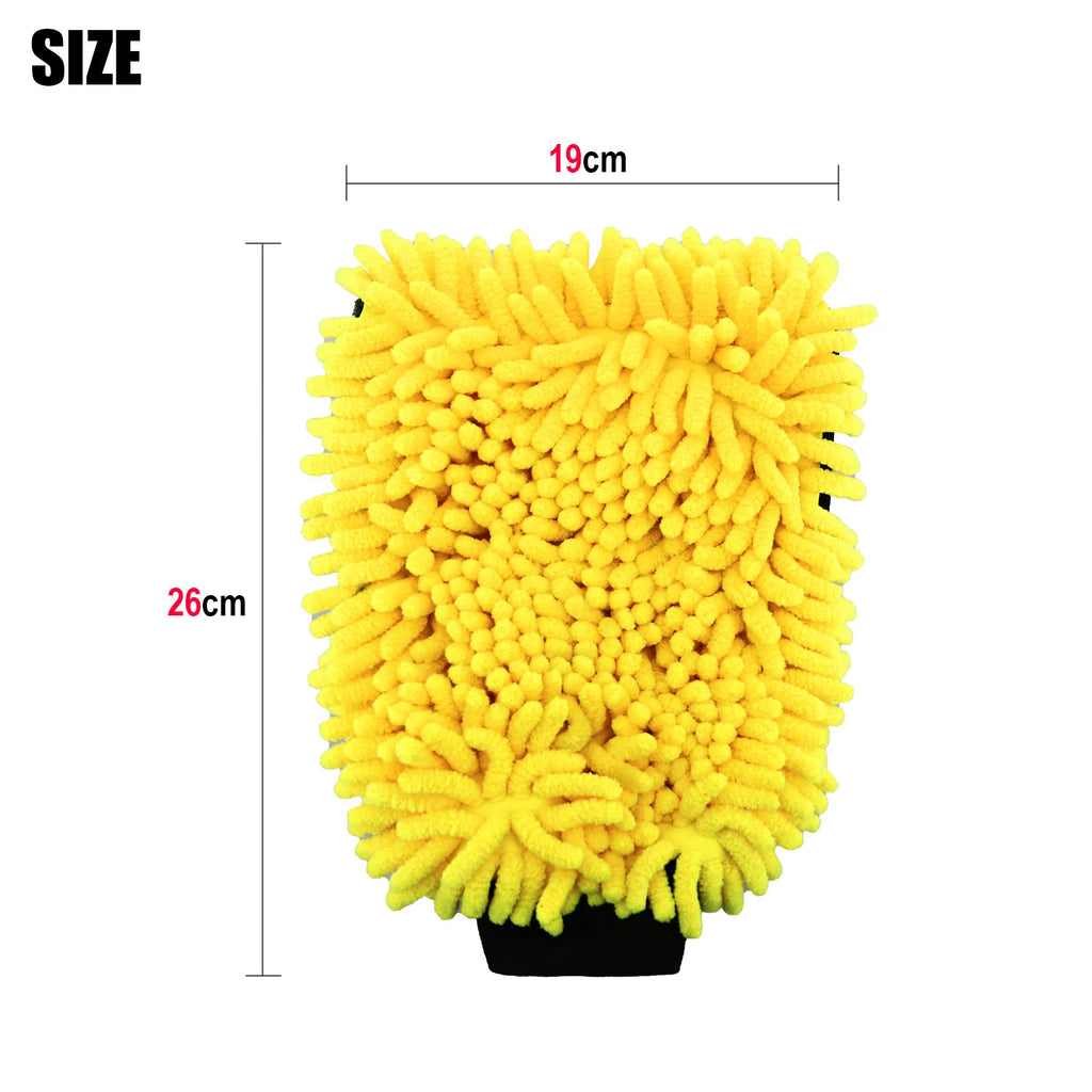 Microfiber Car Wash Mitt Ultrafine Fiber Chenille Wash Glove Soft Mesh Backing No Scratch for Car Wash and Cleaning