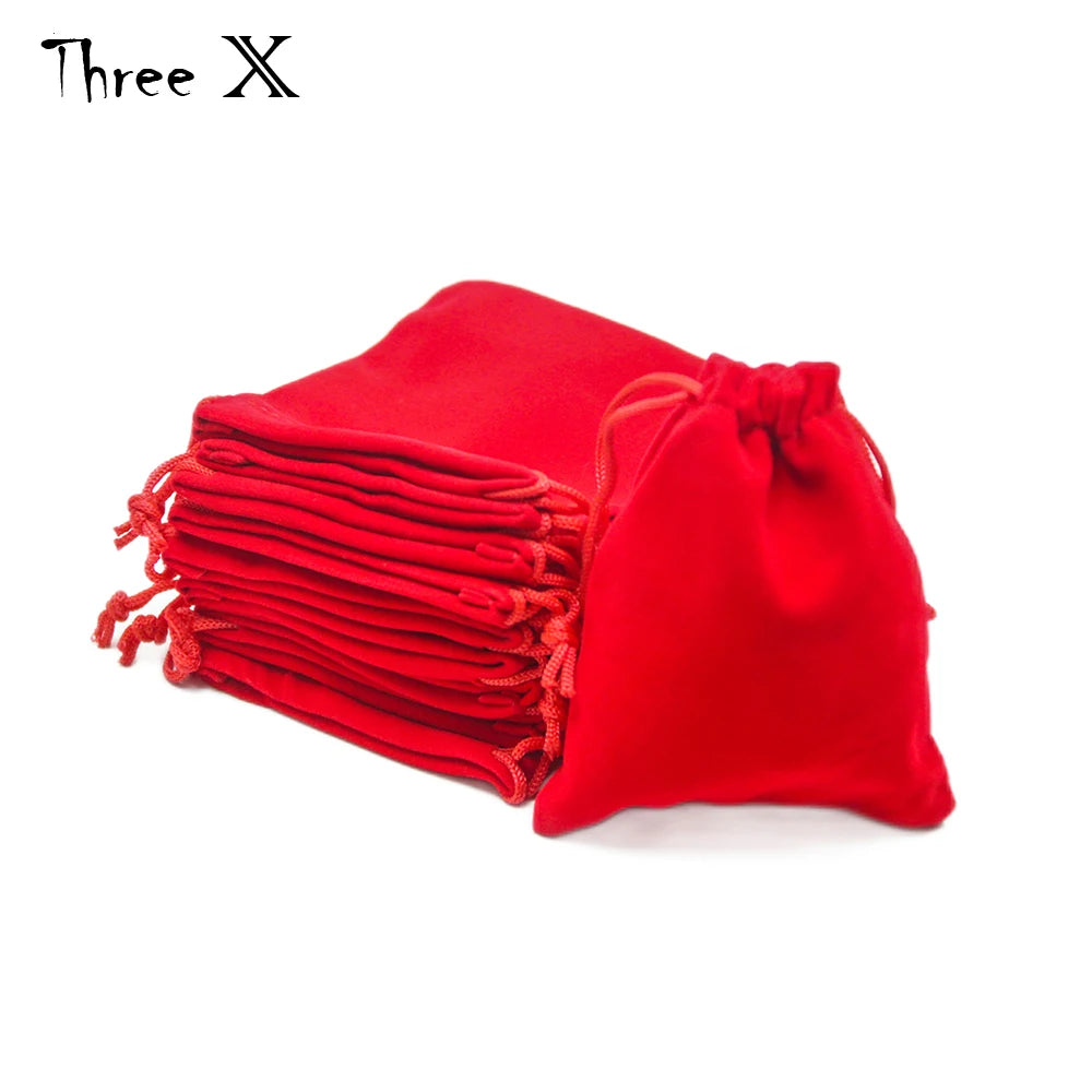 Set of 10 4.0" x 3.15" Durable Velvet Carry Bag Pouches w/Drawstring for Dice Jewelry Gift Packaging