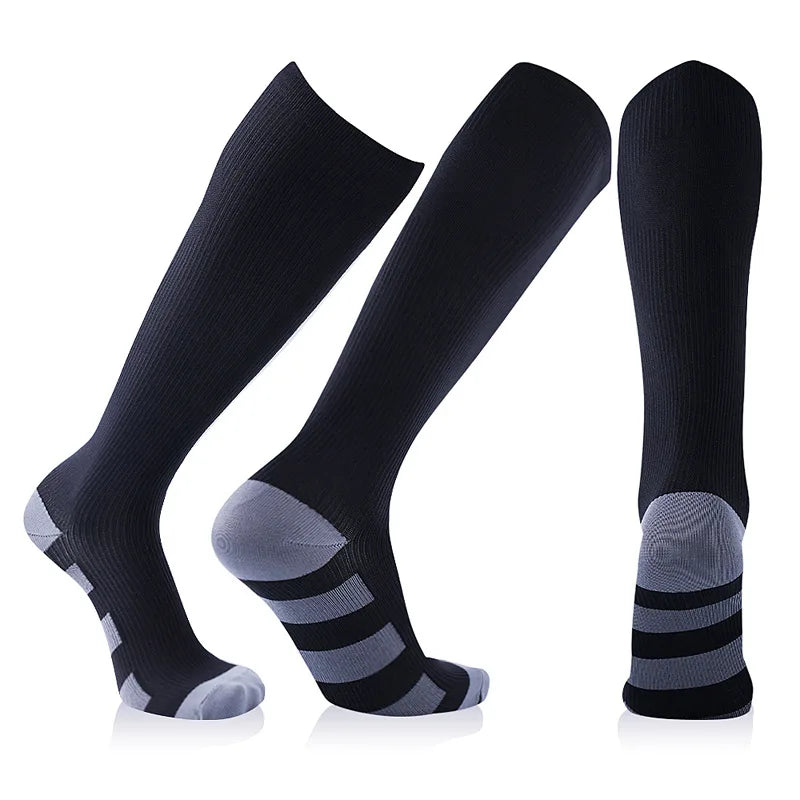 Compression Stockings Blood Circulation Promotion Slimming Compression Socks Anti-Fatigue Comfortable Solid Color Socks