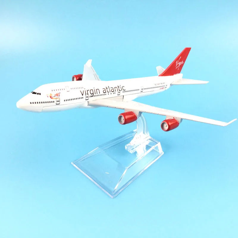 JASON TUTU 16cm Virgin Atlantic Boeing 747 Airplane Model Airplane Diecast Metal 1/400 Scale Planes