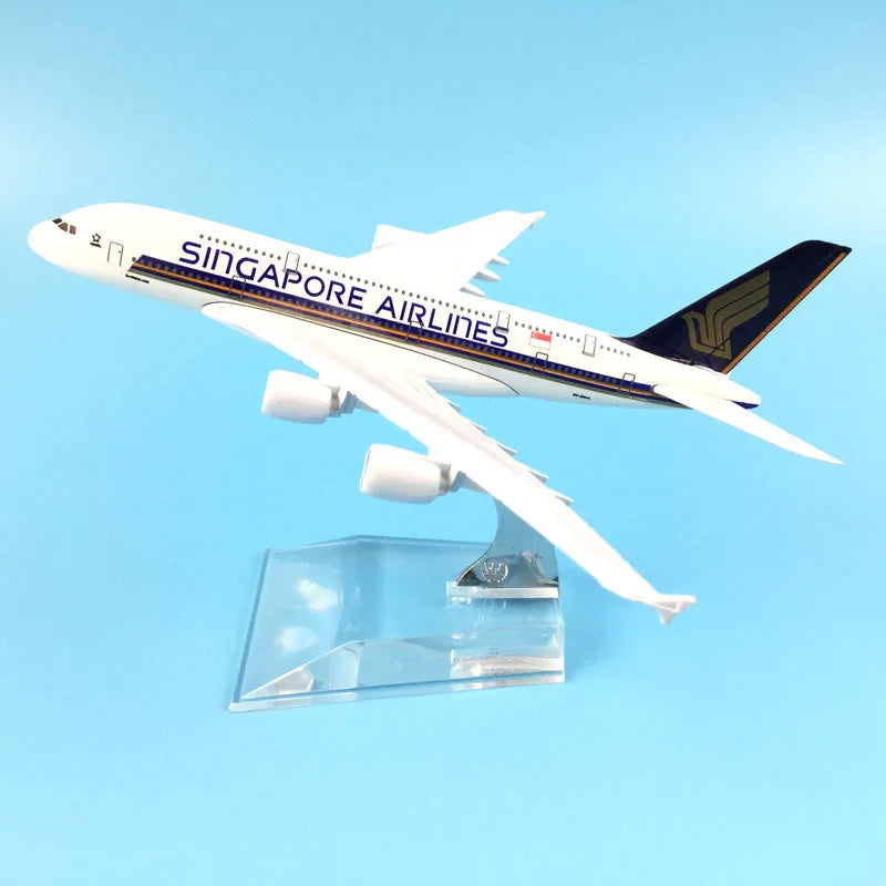 JASON TUTU 16cm Singapore Airways A380 Airbus Aircraft Model Planel Airplane Diecast Metal 1/400 Scale Planes