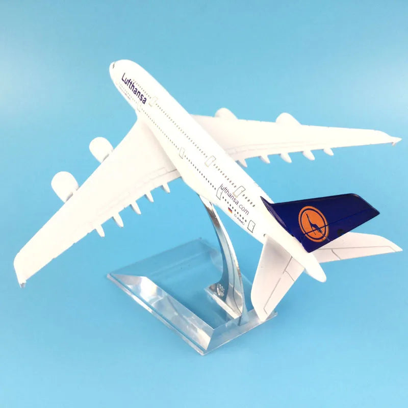 JASON TUTU 16cm Lufthansa Airbus 380 Aircraft Model Planel Airplane Diecast Metal 1/400 Scale Planes