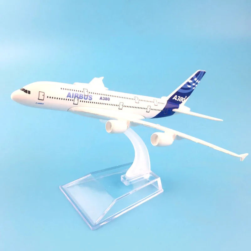 JASON TUTU 16cm Airbus A380 Plane Aircraft Model Airplane Diecast Metal 1/400 Scale Planes