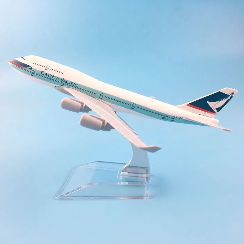JASON TUTU 16cm Cathay Pacific B747 Model Airplane Diecast Metal 1/400 Scale Planes ﻿